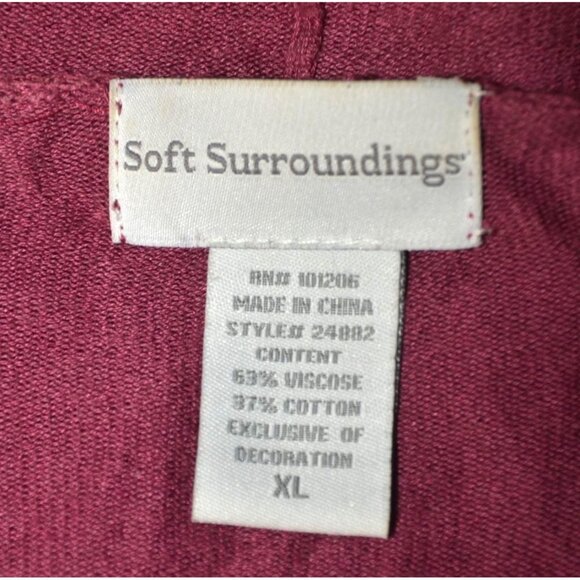 Soft Surroundings Purple Ladies Open Front Cardigan Size XL Ruffled Hem Layering - Picture 11 of 12